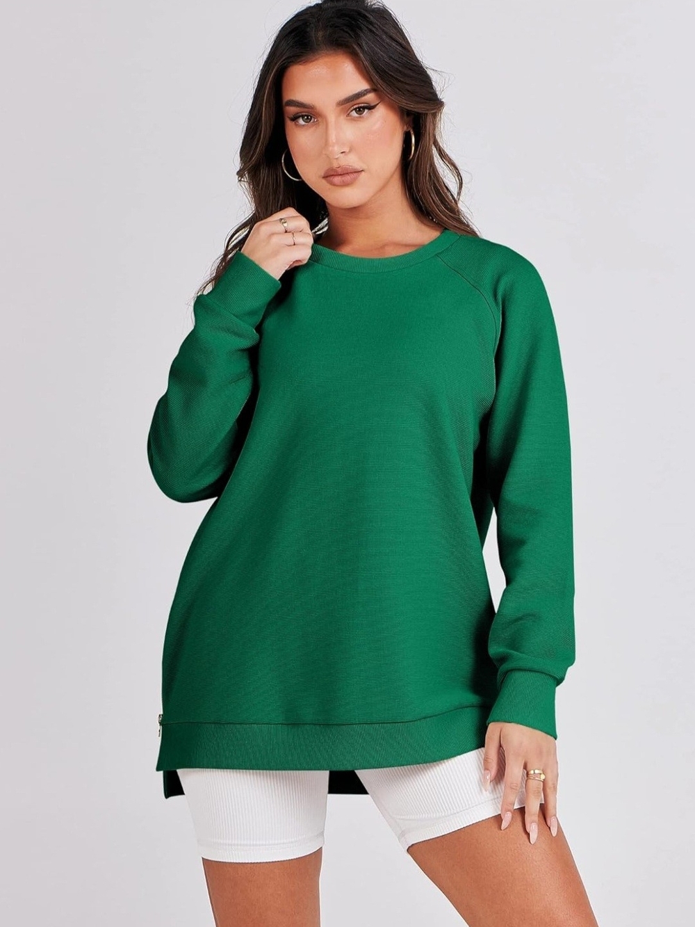 ANRABESS Women's Oversized Crewneck Tunic Sweatshirt